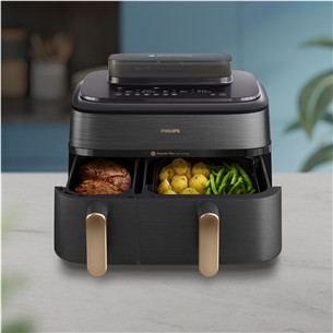 Philips 5000 Series Dual Basket, 2750 Вт, 9 л, черный - Аэрогриль