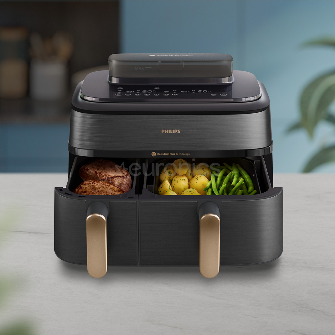 Philips 5000 Series Dual Basket, 2750 Вт, 9 л, черный - Аэрогриль