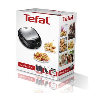 Tefal Snack Time, 700 W, melna/nerūsējošā tērauda - Kontakttosteris/vafeļu panna