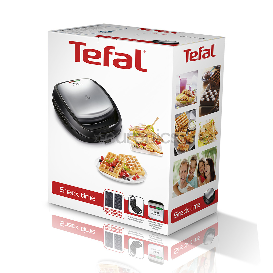 Tefal Snack Time, 700 W, melna/nerūsējošā tērauda - Kontakttosteris/vafeļu panna