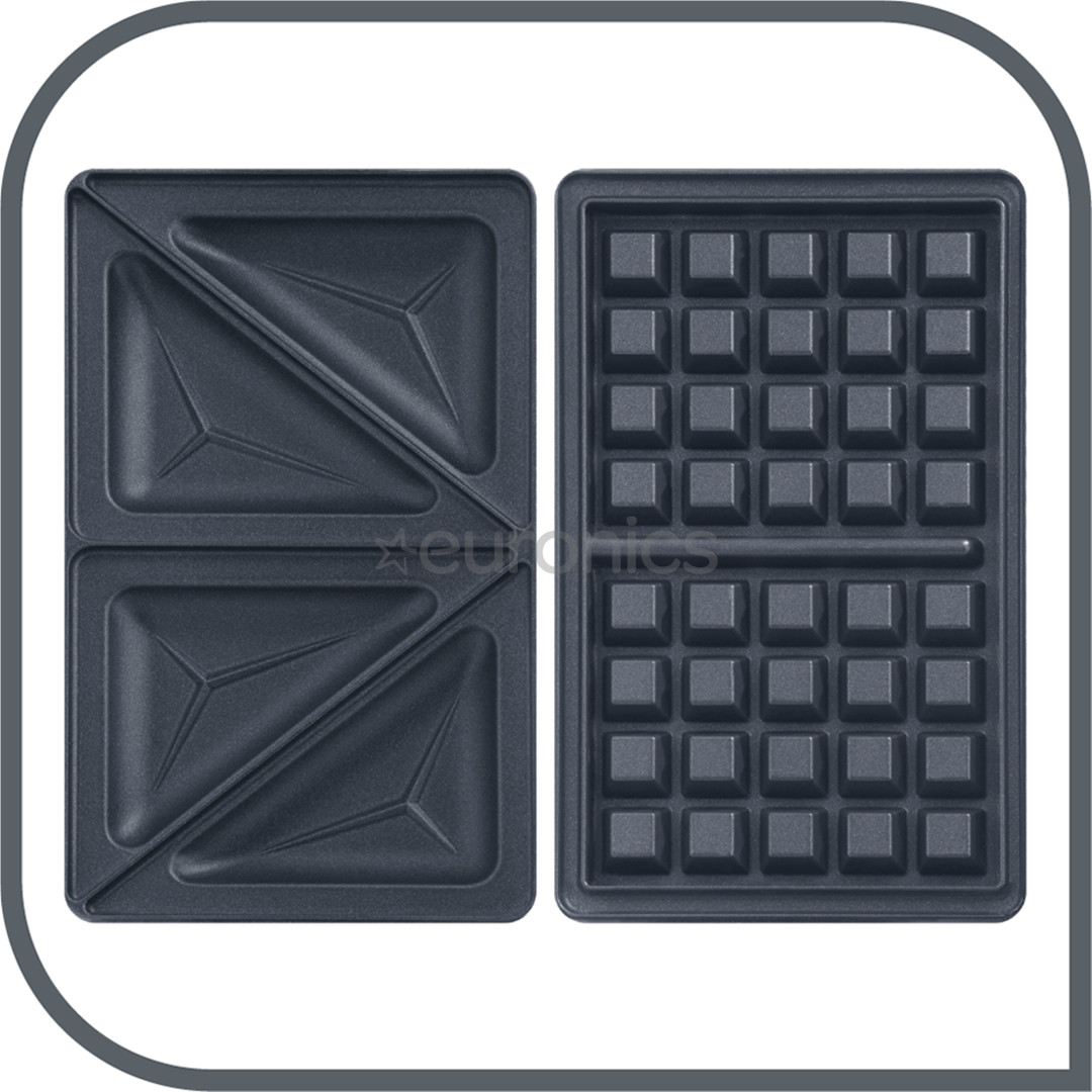 Tefal Snack Time, 700 W, melna/nerūsējošā tērauda - Kontakttosteris/vafeļu panna