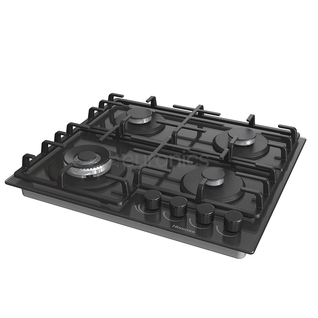 Hisense, ширина 60 см, черный - Интегрируемая газовая варочная панель