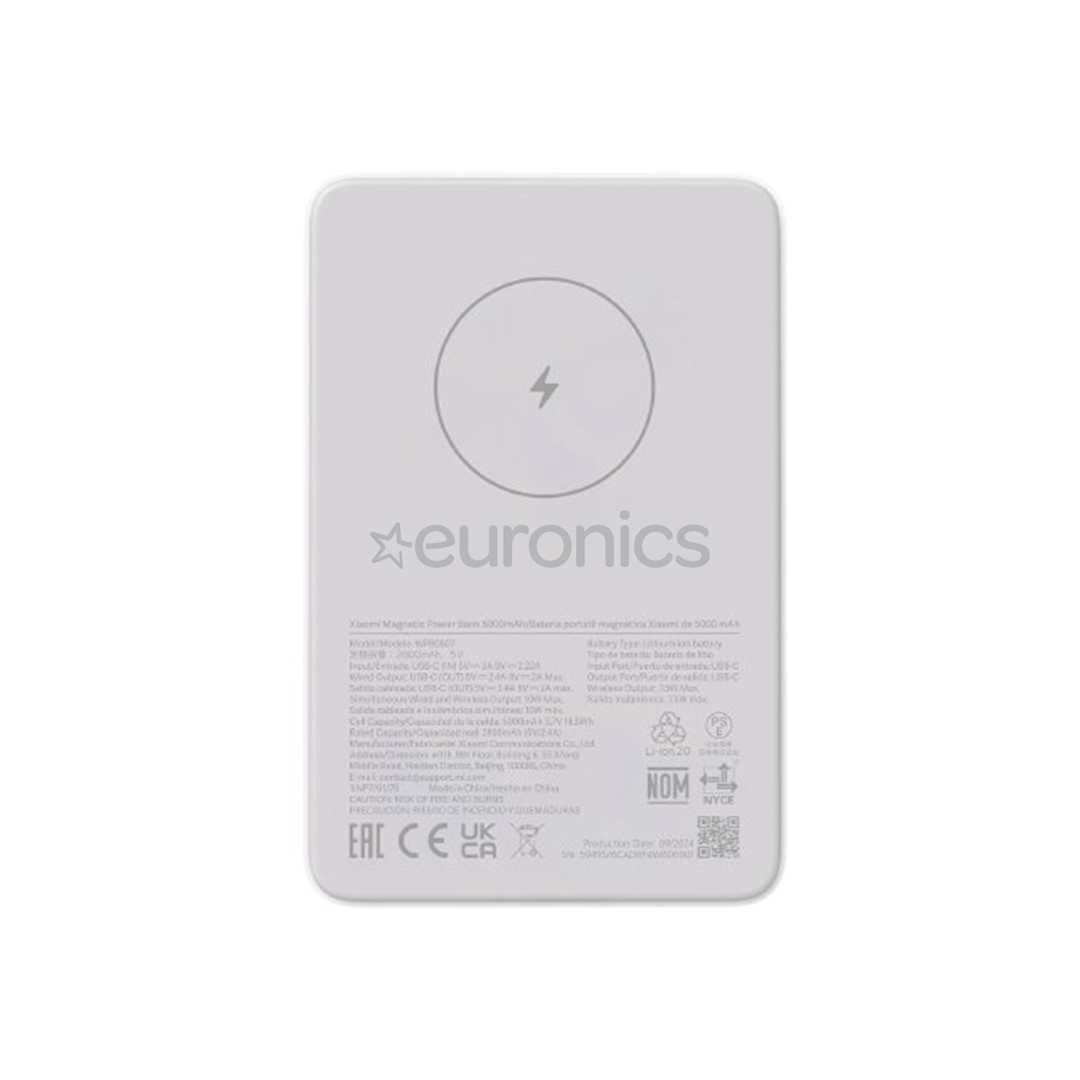 Xiaomi Magnetic Power Bank, 5000 mAh, pelēka - Portatīvais barošanas avots