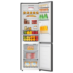 Hisense, NoFrost, 336 л, высота 202 см, черный - Холодильник