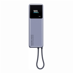 Xiaomi Power Bank, 165 W, 10000 mAh, pelēka - Portatīvais barošanas avots BHR9361GL