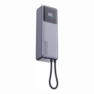 Xiaomi Power Bank, 165 W, 10000 mAh, pelēka - Portatīvais barošanas avots