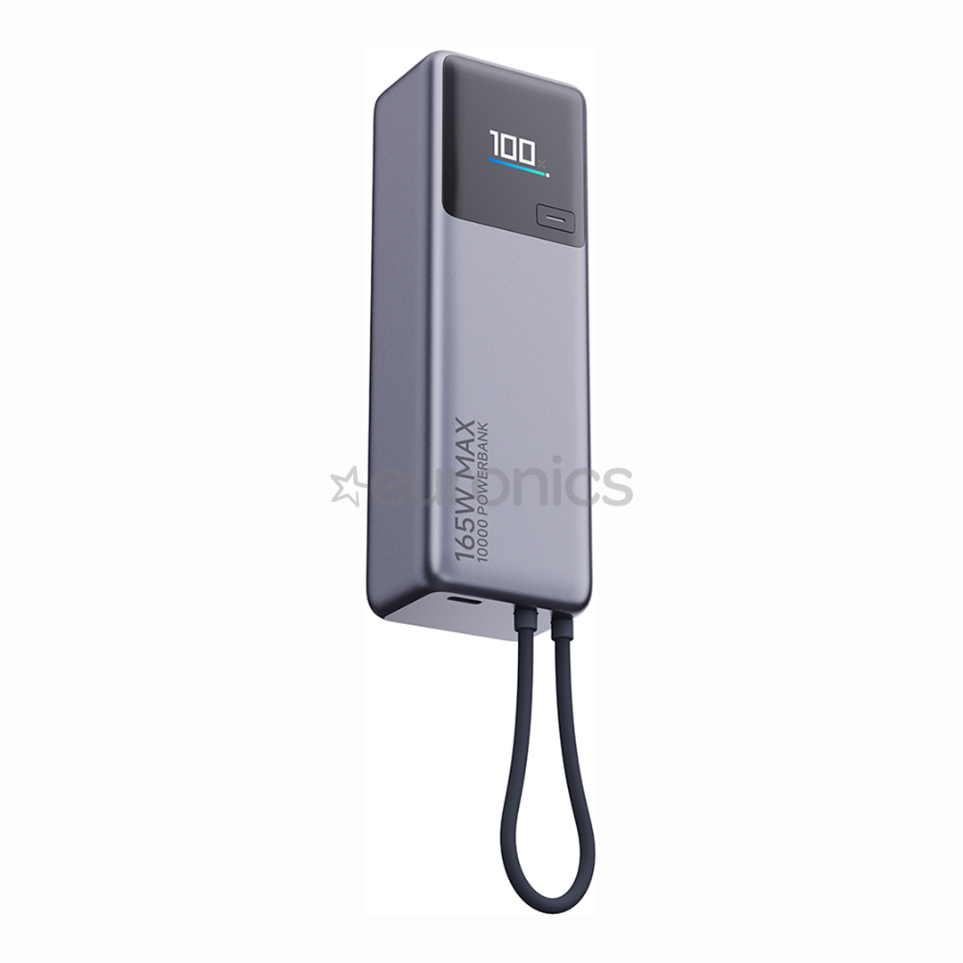 Xiaomi Power Bank, 165 W, 10000 mAh, pelēka - Portatīvais barošanas avots