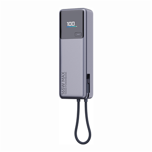 Xiaomi Power Bank, 165 W, 10000 mAh, pelēka - Portatīvais barošanas avots