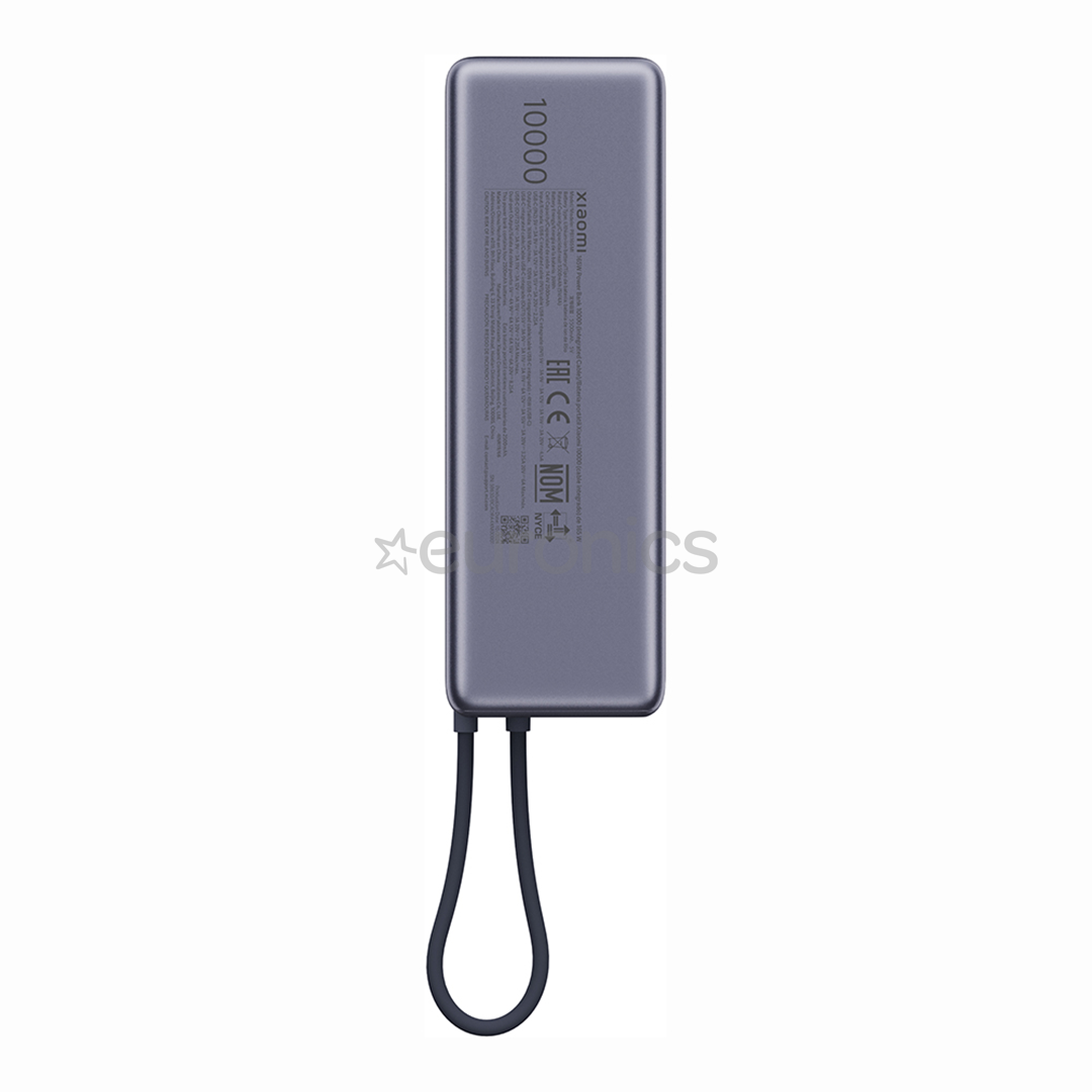 Xiaomi Power Bank, 165 W, 10000 mAh, pelēka - Portatīvais barošanas avots