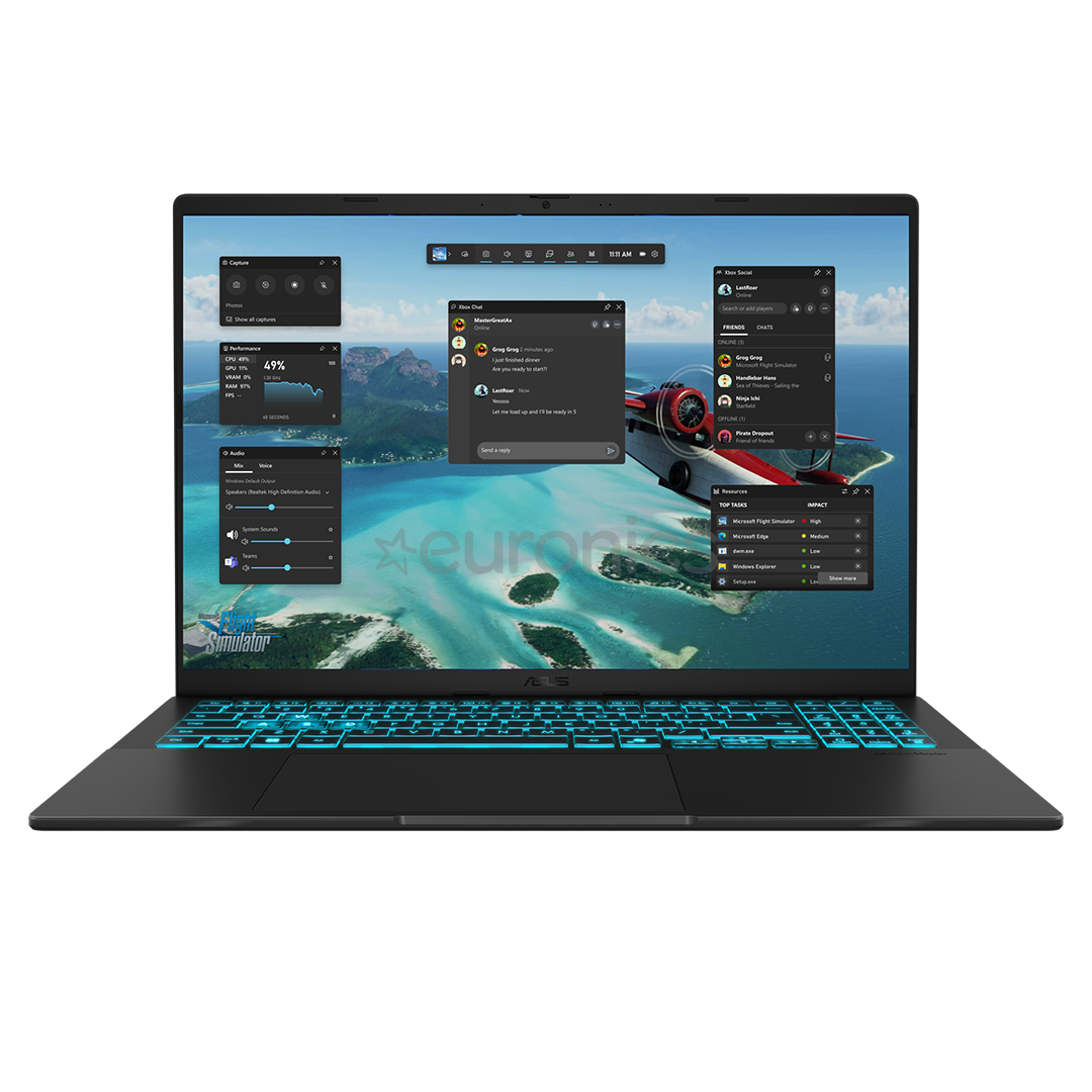 Asus V16, 16'', WUXGA, 144 Hz, 5, 16 GB, 1 TB, RTX 4050, ENG, melna - Portatīvais dators