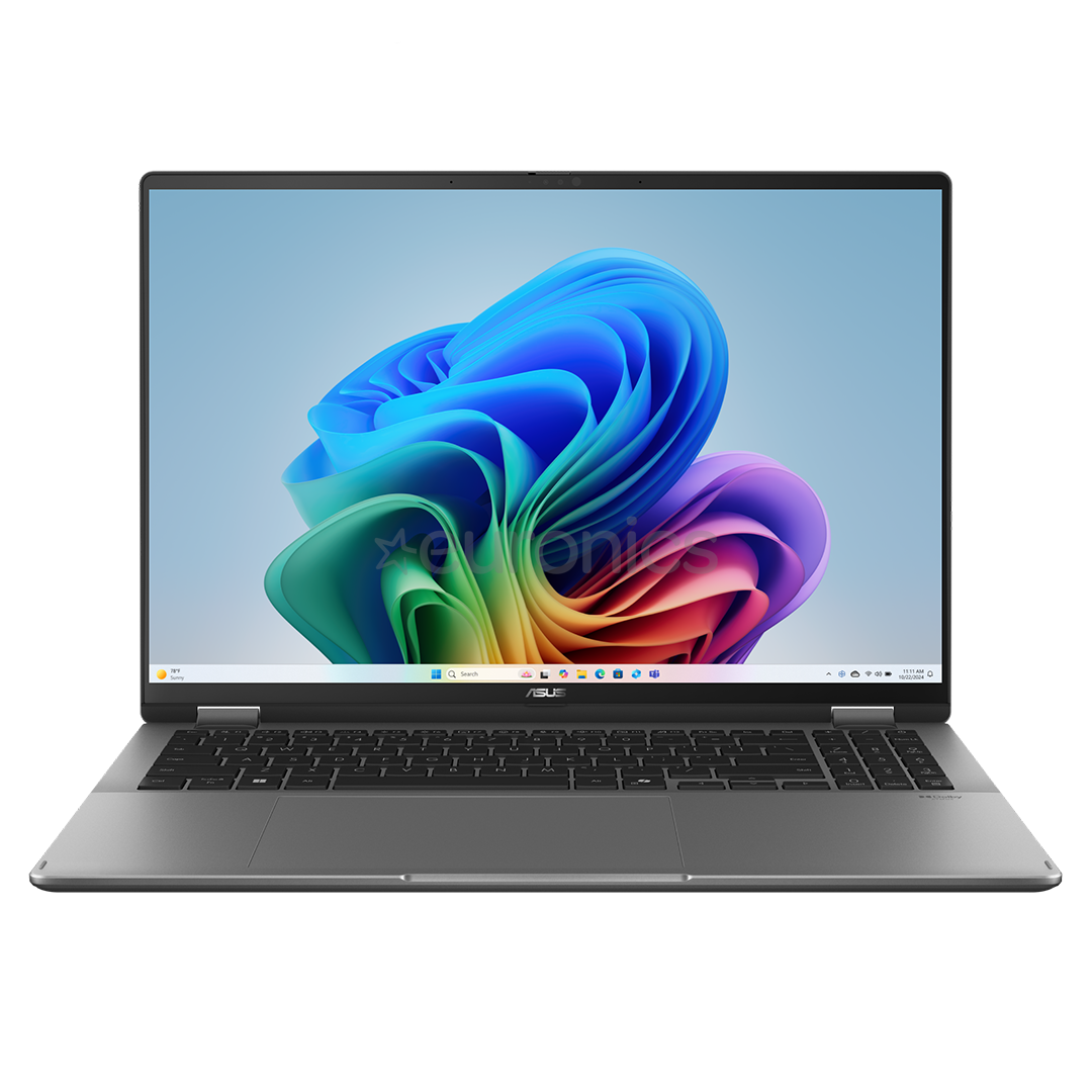 Asus Vivobook 16 Flip OLED, 16'', 3K, OLED, 120 Hz, Ultra 7, 16 GB, 1 TB, ENG, pelēka - Portatīvais dators