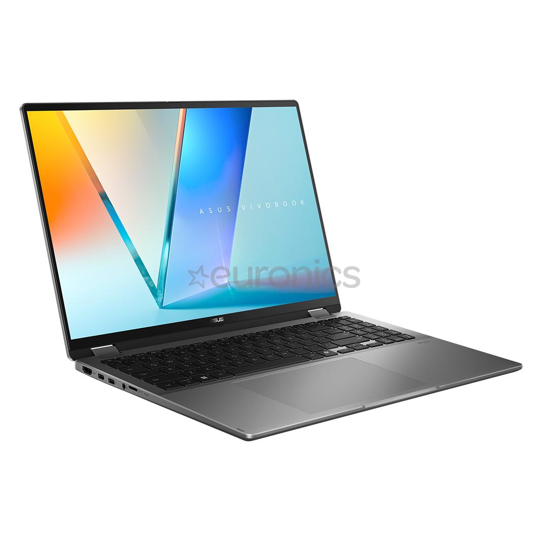 Asus Vivobook 16 Flip OLED, 16'', 3K, OLED, 120 Hz, Ultra 7, 16 GB, 1 TB, ENG, pelēka - Portatīvais dators