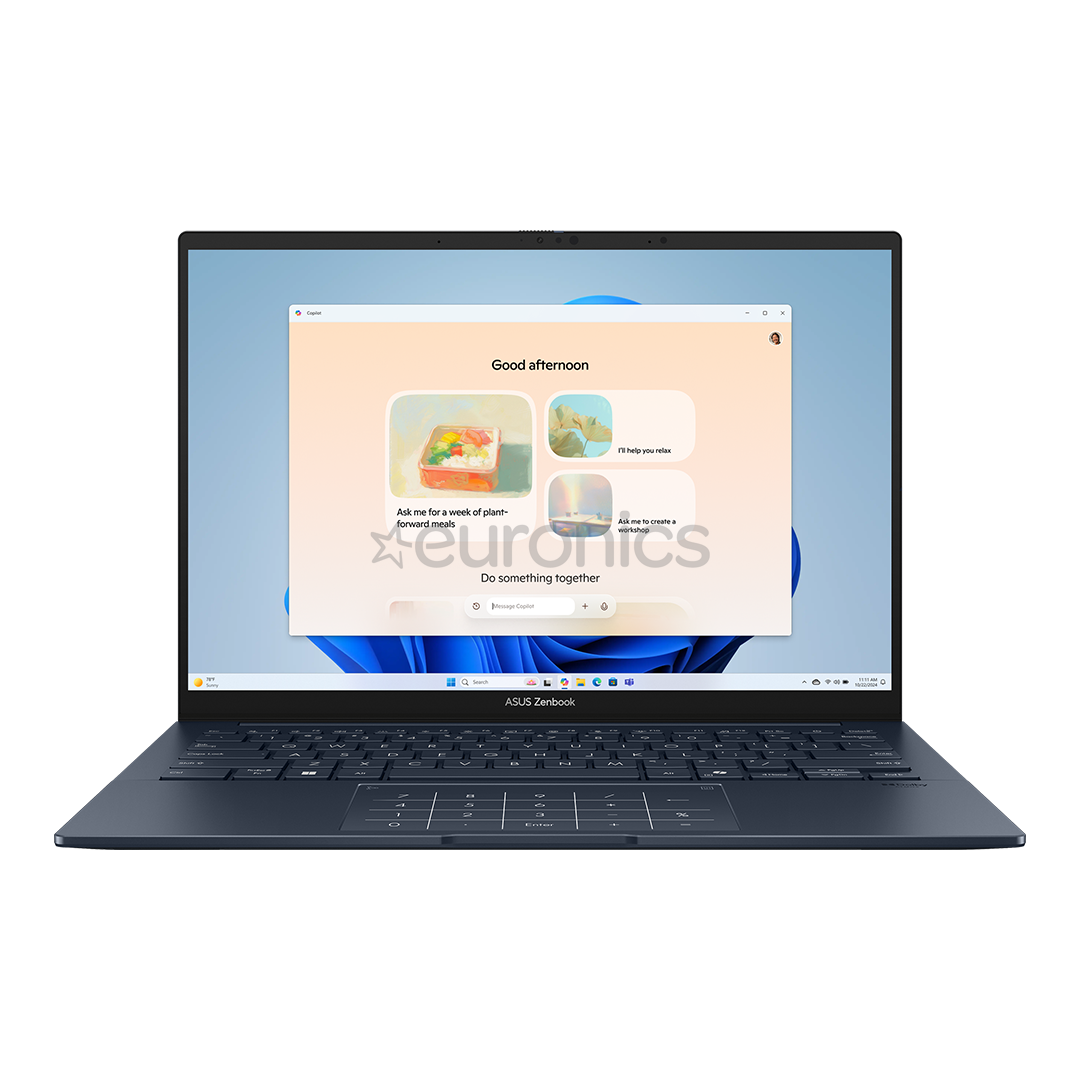 Asus Zenbook 14 OLED, 14'', 3K, OLED, 120 Hz, Ultra 7, 32 GB, 1 TB, ENG, zila - Portatīvais dators