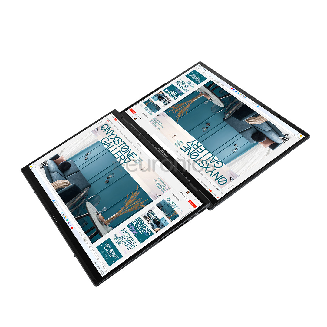 Asus Zenbook Duo OLED, 14'', 3K, OLED, 120 Hz, Ultra 9, 32 GB, 2 TB, ENG, tumši pelēka - Portatīvais dators