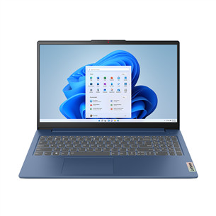 Lenovo IdeaPad Slim 3 15ABR8, 15,6'', TN, Ryzen 5, 16 GB, 512 GB, zila - Portatīvais dators