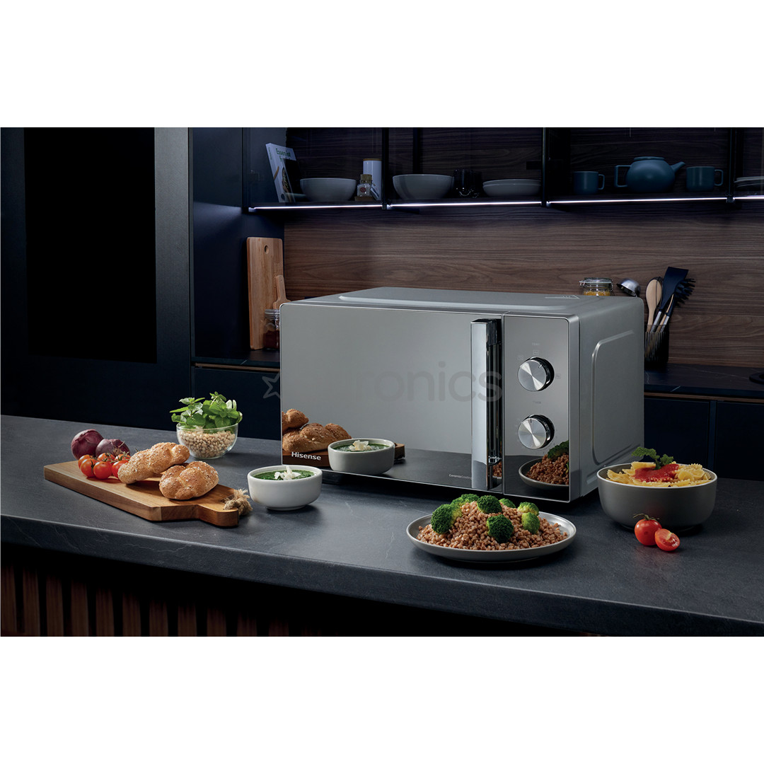 Hisense, 20 L, 700 W, spoguļvirsma/pelēka - Mikroviļņu krāsns