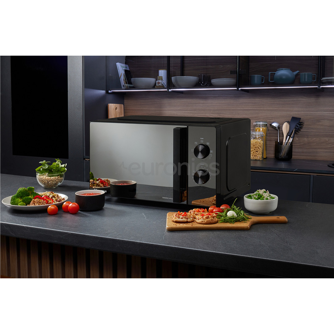 Hisense, 20 L, 700 W, spoguļvirsma/melna - Mikroviļņu krāsns