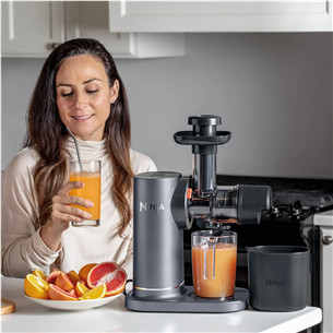 Ninja NeverClog, 150 W, pelēka - Aukstās spiedes sulu spiede