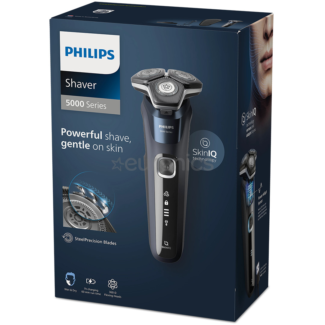 Philips Shaver 5000, Wet & Dry, melna/zila - Skuveklis