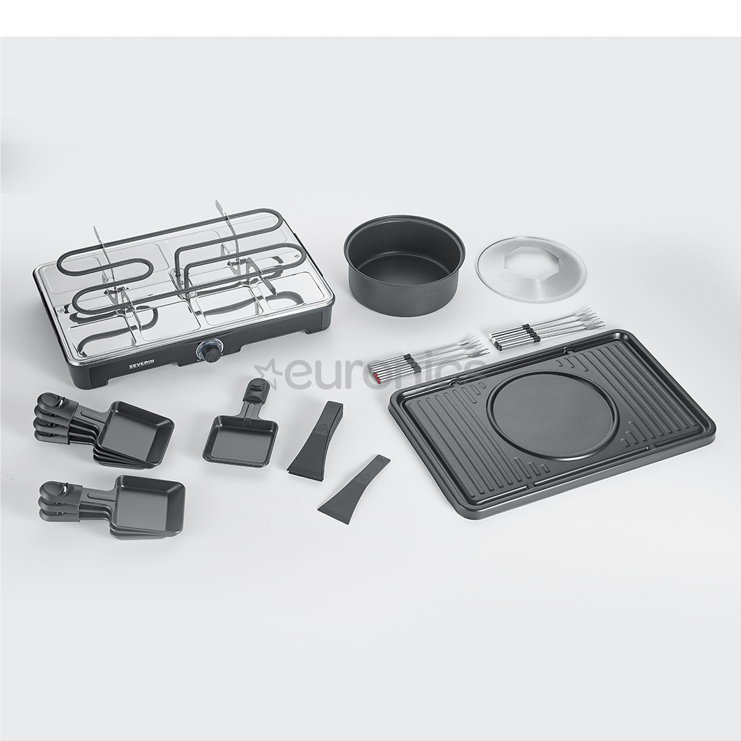 Severin, 1400 W, melna - Rakletes grila un fondī katla kombinācija