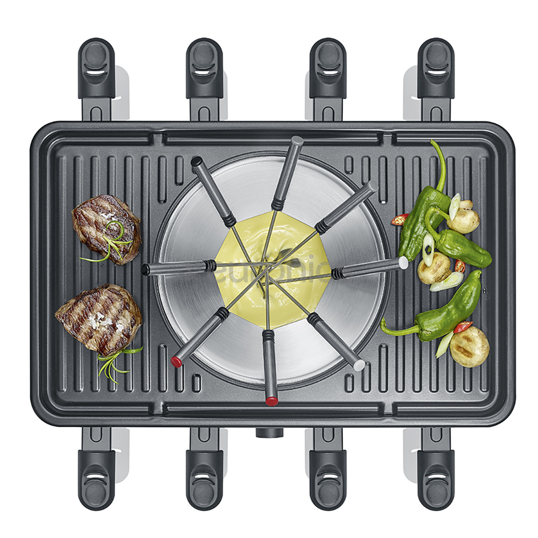 Severin, 1400 W, melna - Rakletes grila un fondī katla kombinācija