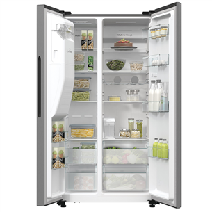 Hisense, NoFrost, 566 L, augstums 179 cm, pelēka - SBS ledusskapis