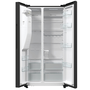 Hisense, NoFrost, 566 L, augstums 179 cm, melna tērauda - SBS ledusskapis