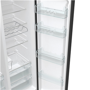 Hisense, NoFrost, 566 L, augstums 179 cm, melna tērauda - SBS ledusskapis