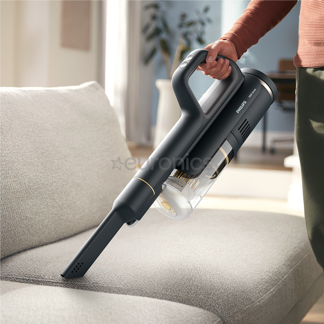 Philips 7000 Series AquaTrio, Wet & Dry, melna/dzeltena - Bezvadu putekļu sūcējs