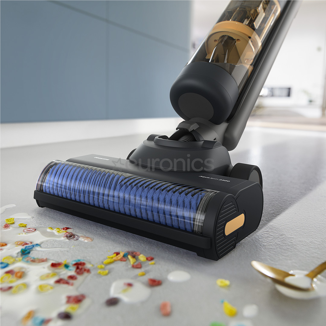 Philips 7000 Series AquaTrio, Wet & Dry, melna/dzeltena - Bezvadu putekļu sūcējs