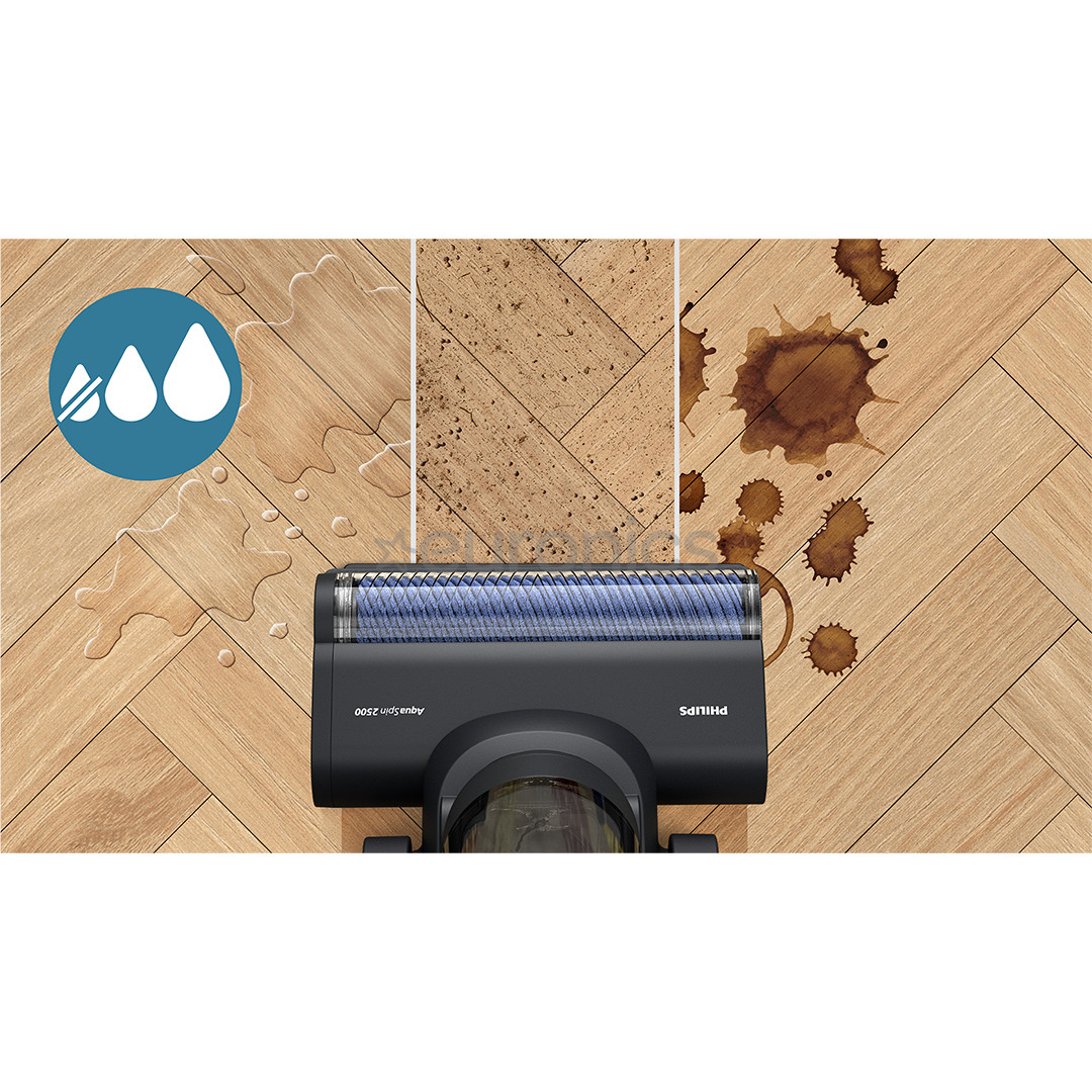 Philips 7000 Series AquaTrio, Wet & Dry, melna/dzeltena - Bezvadu putekļu sūcējs