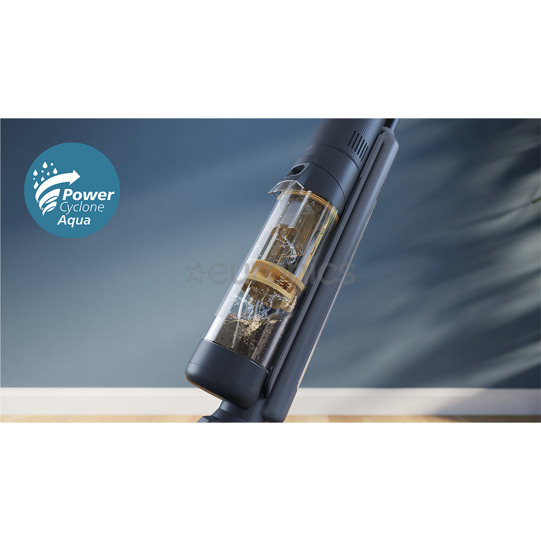 Philips 7000 Series AquaTrio, Wet & Dry, melna/dzeltena - Bezvadu putekļu sūcējs