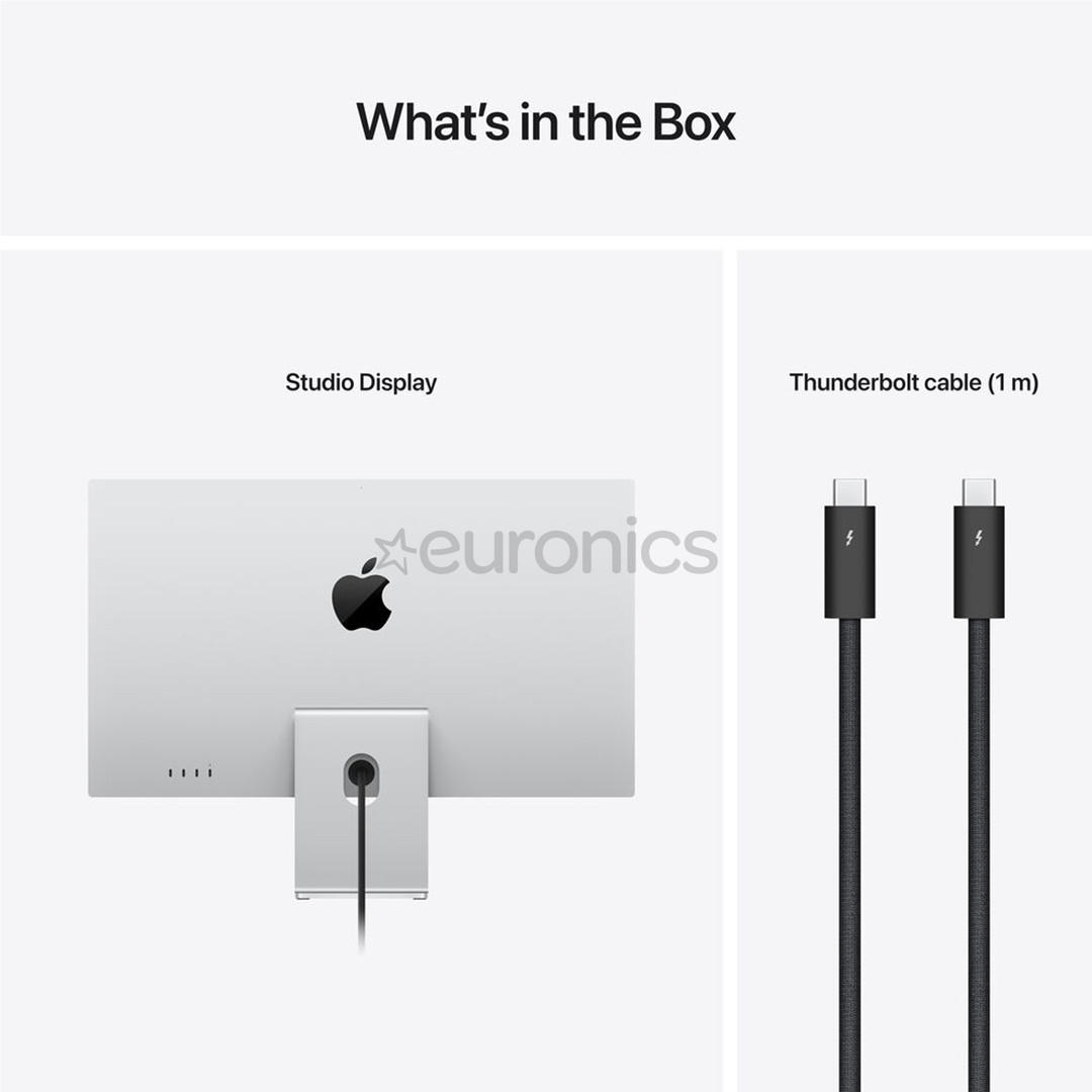 Apple Studio Display,  27", 5K, LED IPS, nano-texture glass, tilt adjustable stand, silver - Monitor