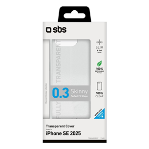 SBS Skinny cover, iPhone 16e, transparent - Smartphone cover