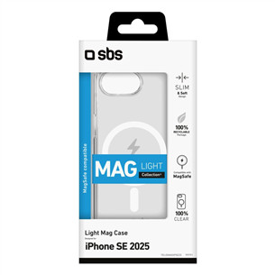 SBS Light Mag Case, iPhone 16e, caurspīdīga - Apvalks viedtālrunim
