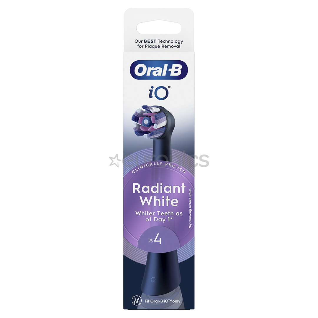 Braun Oral-B Radiant White, 4 gab., melna - Uzgaļi elektriskajai zobu birstei