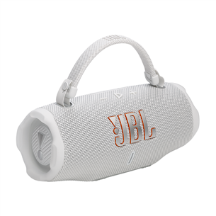 JBL Charge 6, balta - Portatīvais bezvadu skaļrunis
