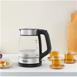 Tefal, 1.7 L, black - Glass kettle