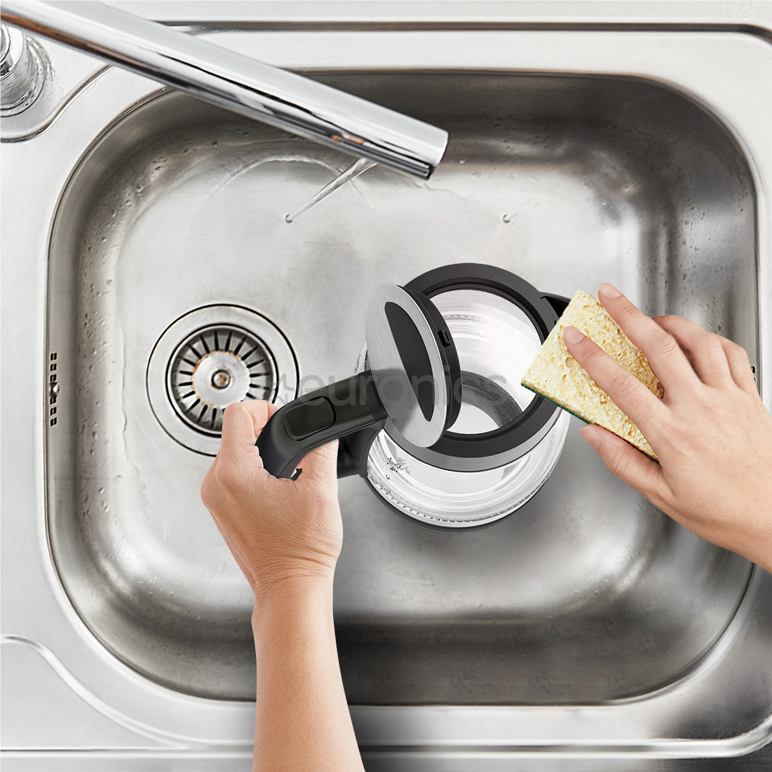 Tefal, 1.7 L, black - Glass kettle