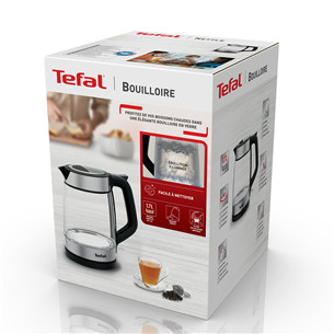 Tefal, 1.7 L, black - Glass kettle