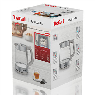 Tefal, 1.7 L, grey - Glass kettle