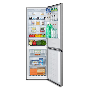 Hisense, NoFrost, 304 L, augstums 186 cm, nerūsējošā tērauda - Ledusskapis