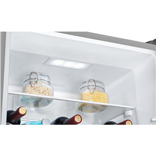 Hisense, NoFrost, 304 L, augstums 186 cm, nerūsējošā tērauda - Ledusskapis