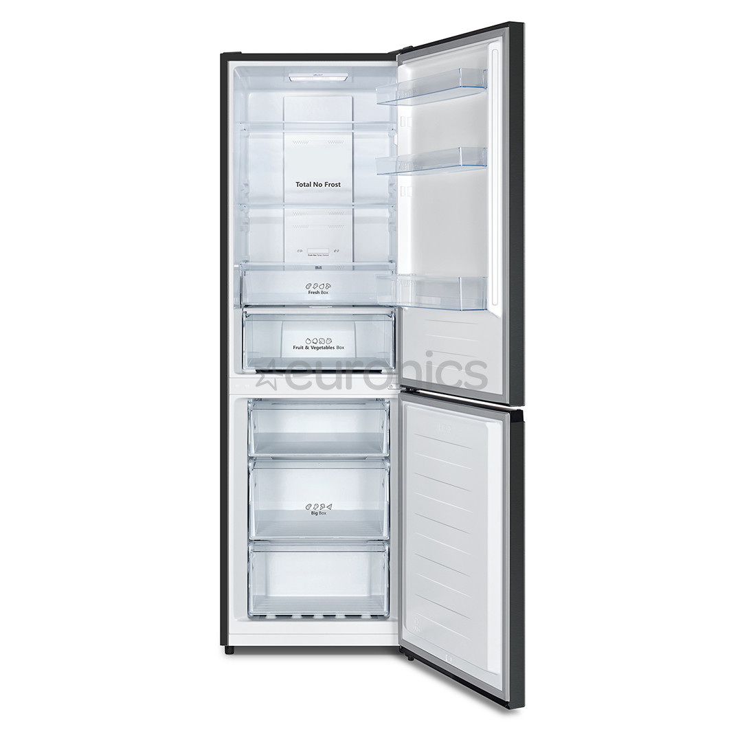 Hisense, NoFrost, 304 L, height 186 cm, black - Refrigerator