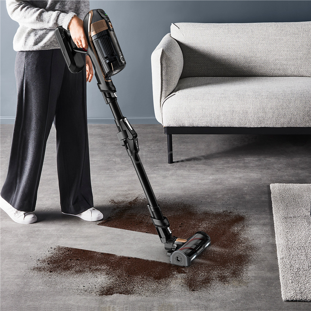 Tefal X-Force Flex 15.60 Aqua, melna/zelta - Bezvadu putekļu sūcējs