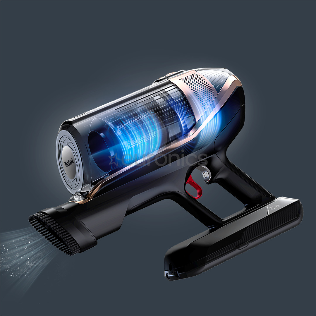 Tefal X-Force Flex 15.60 Aqua, melna/zelta - Bezvadu putekļu sūcējs