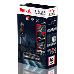 Tefal X-Force Flex 15.60 Aqua, melna/zelta - Bezvadu putekļu sūcējs