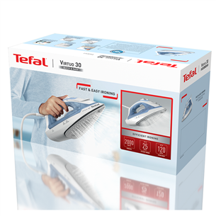 Tefal Virtuo 30, 2000 W, gaiši zila/balta - Tvaika gludeklis