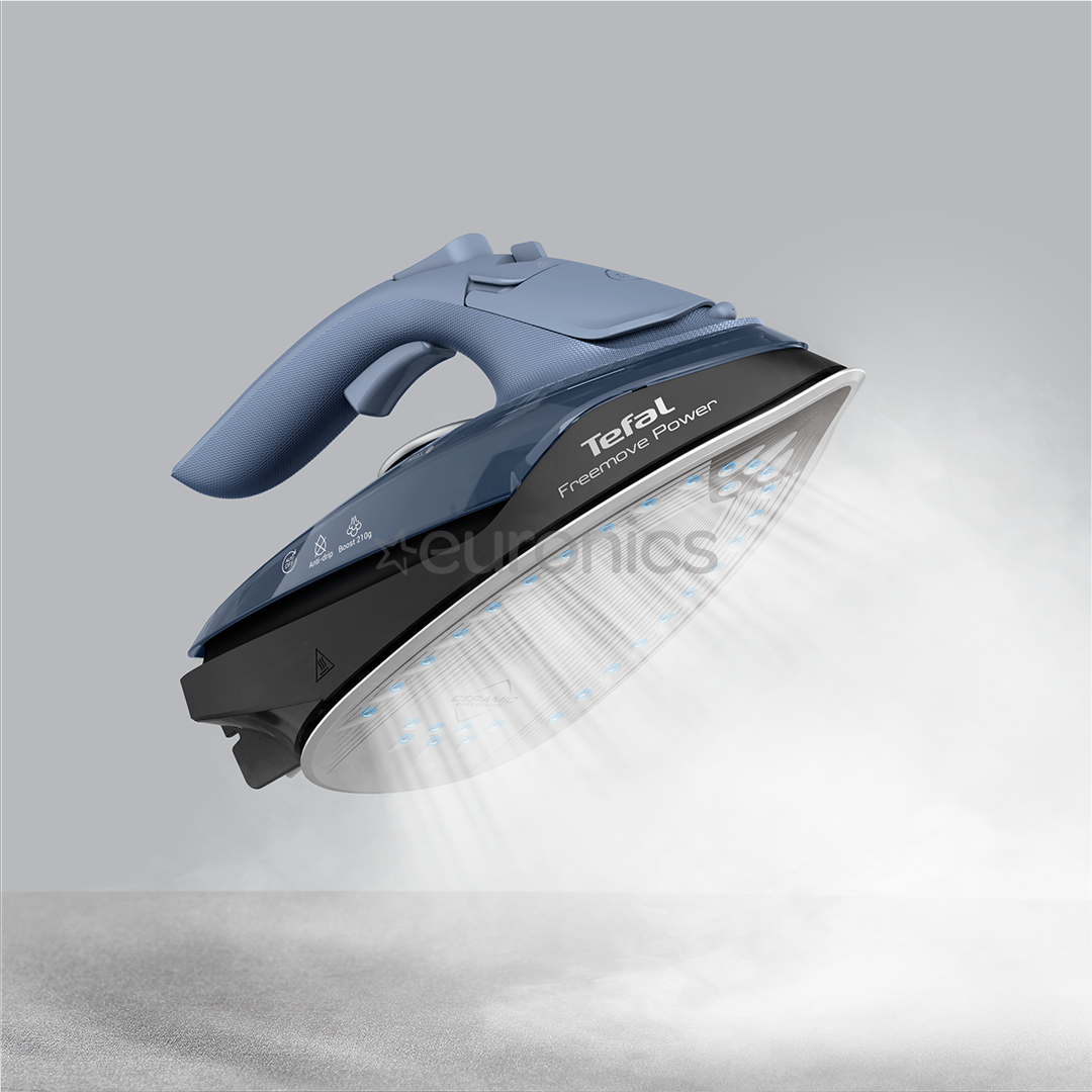 Tefal Freemove Power, 2600 W, zila/melna - Bezvadu tvaika gludeklis