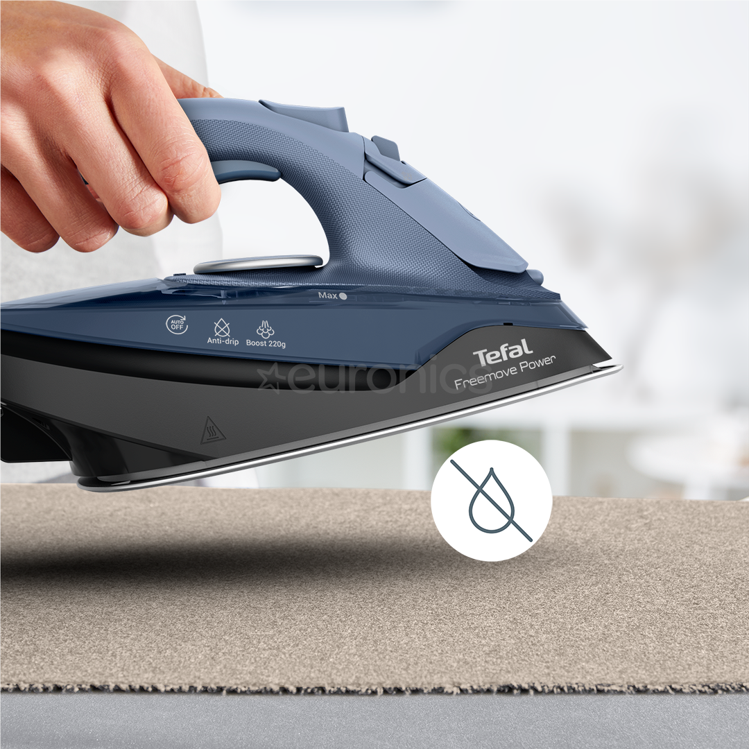 Tefal Freemove Power, 2600 W, zila/melna - Bezvadu tvaika gludeklis